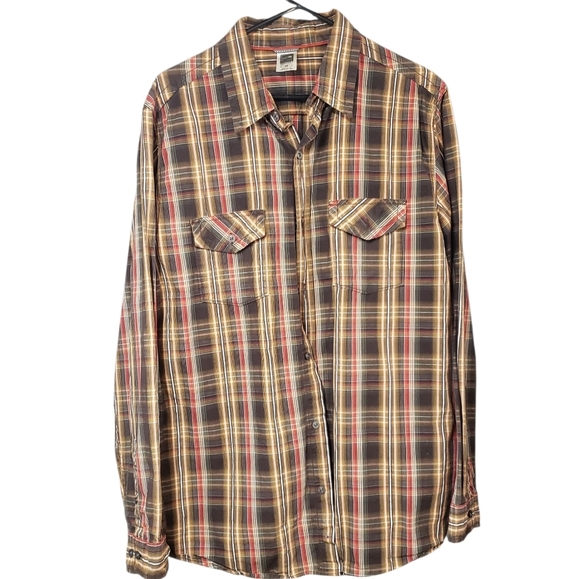 The North Face Men's Brown Red Plaid Button Down Shirt Size Large Casual - Picture 6 of 13